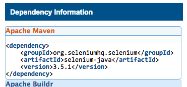 Selenium 3.5.1 dependency